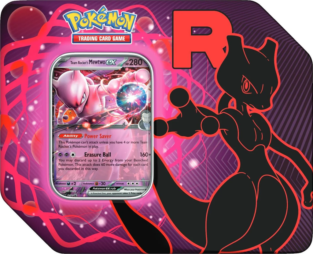 Team Rocket's Mewtwo ex Tin (Español)